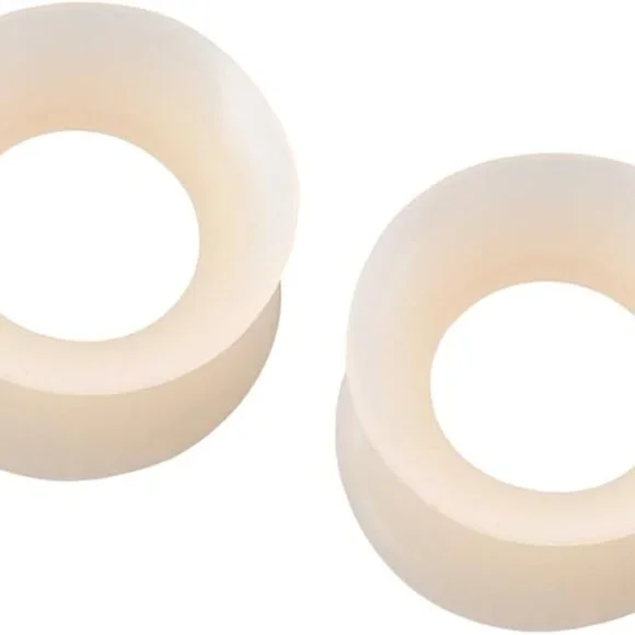 Silicone Tunnel Plugs Flesh Tone Double Flared Body Jewelry Pair 3mm-25mm